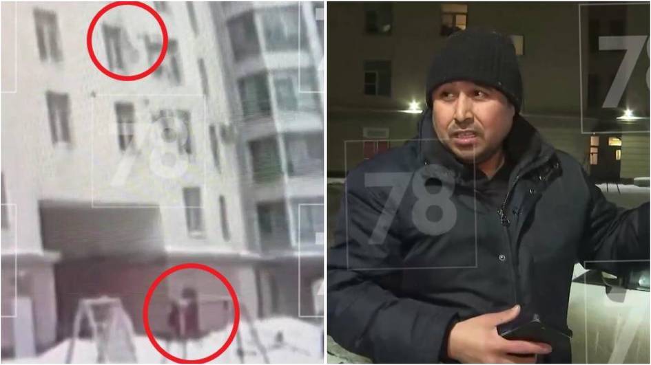 Rossiyada Oʻzbekiston fuqarosi 7-qavatdan tushib ketgan bolani qutqarib qoldi (video)